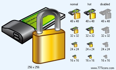 Locked PCMCIA Device Icon Images