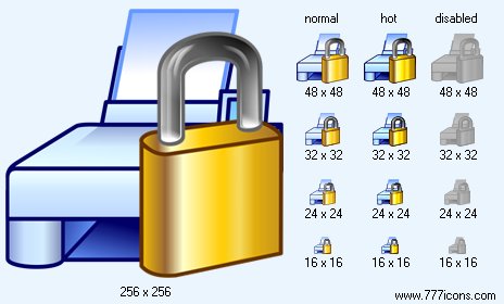 Locked Printer Icon Images