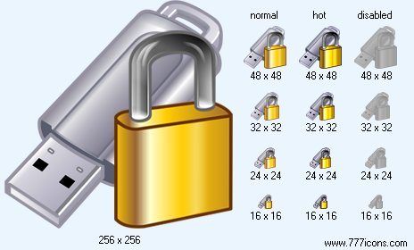 Locked USB-Drive Icon Images