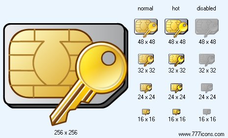 Secure Sim-Card Icon Images