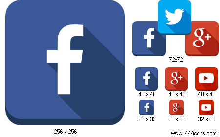 Social LongShadow Icons