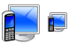 Cellphone and monitor icons