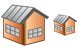 Red house icons