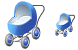 Baby carriage icons