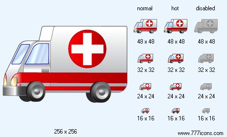 Ambulance Car V2 Icon Images