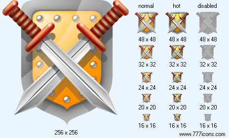 Shield And Swords Icon Images