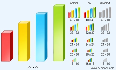 3D Bar Chart Icon Images