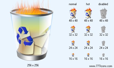 Burn Dustbin Icon Images