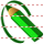 Writing green pencil icon