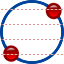 Circle by diameter icon