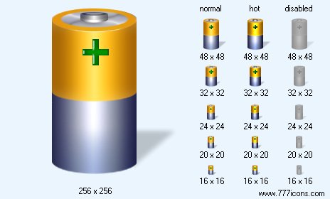 Battery with Shadow Icon Images